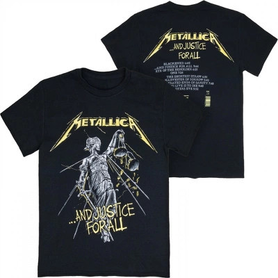 Mens Metallica And Justice For All Track List Front and Back Print T-Shirt - 2XLarge | Target