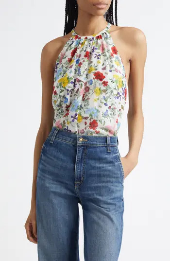 Alice + Olivia Erna Cotton & Silk Top in Dollhouse at Nordstrom Rack, Size Small | Nordstrom Rack