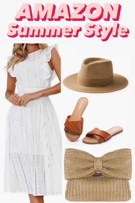 Perfect white dress 💗 I love this look for the summer. #amazon 

#LTKFindsUnder100 #LTKStyleTip