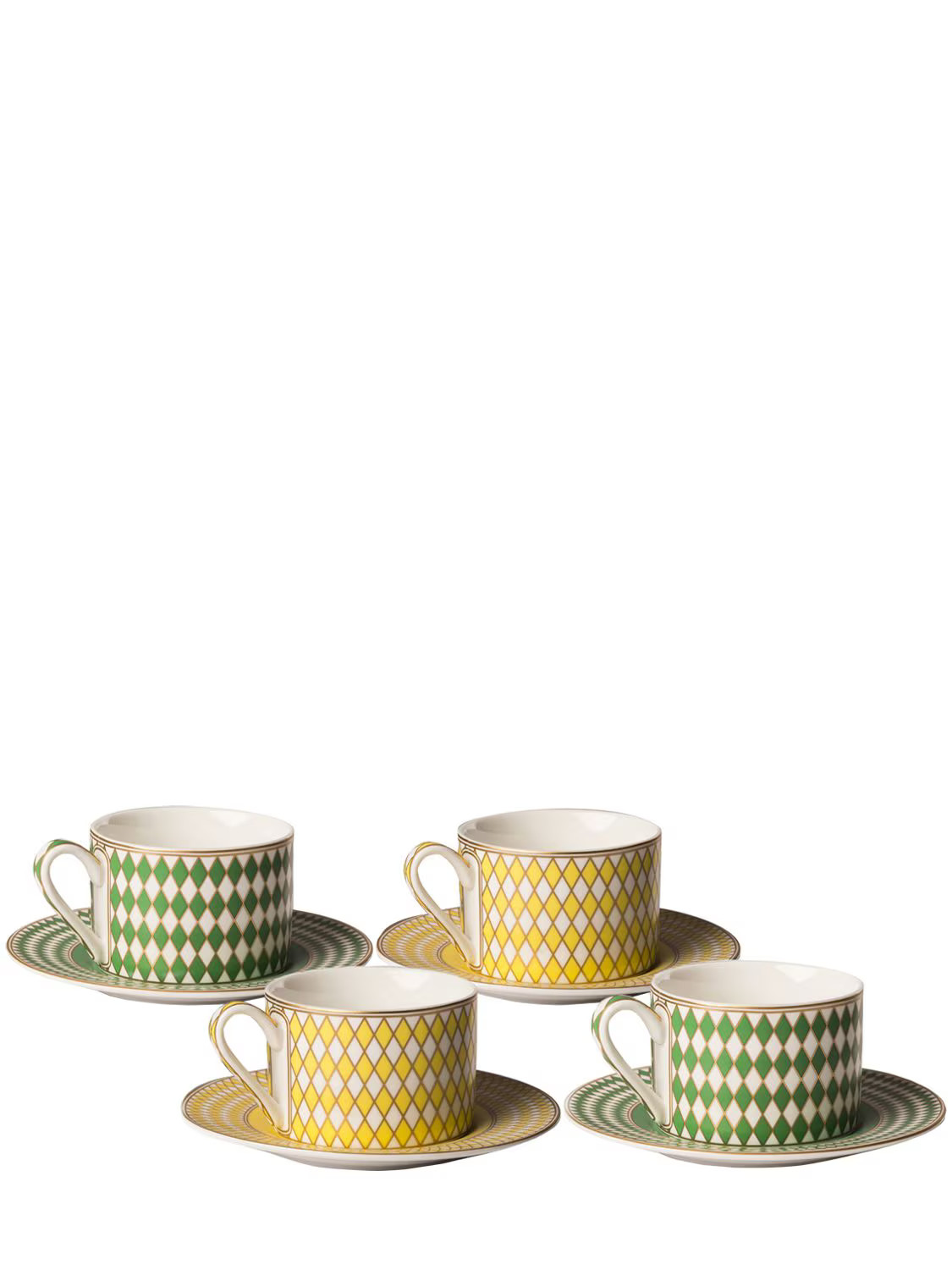 Set Of 4 Chess Set Teacups | Luisaviaroma