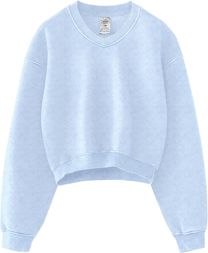 Hatant Sweatshirt for Women Acid Wash Athletic Hoodie Heritage Fleece V-neck Long Sleeve Hoodie F... | Amazon (US)