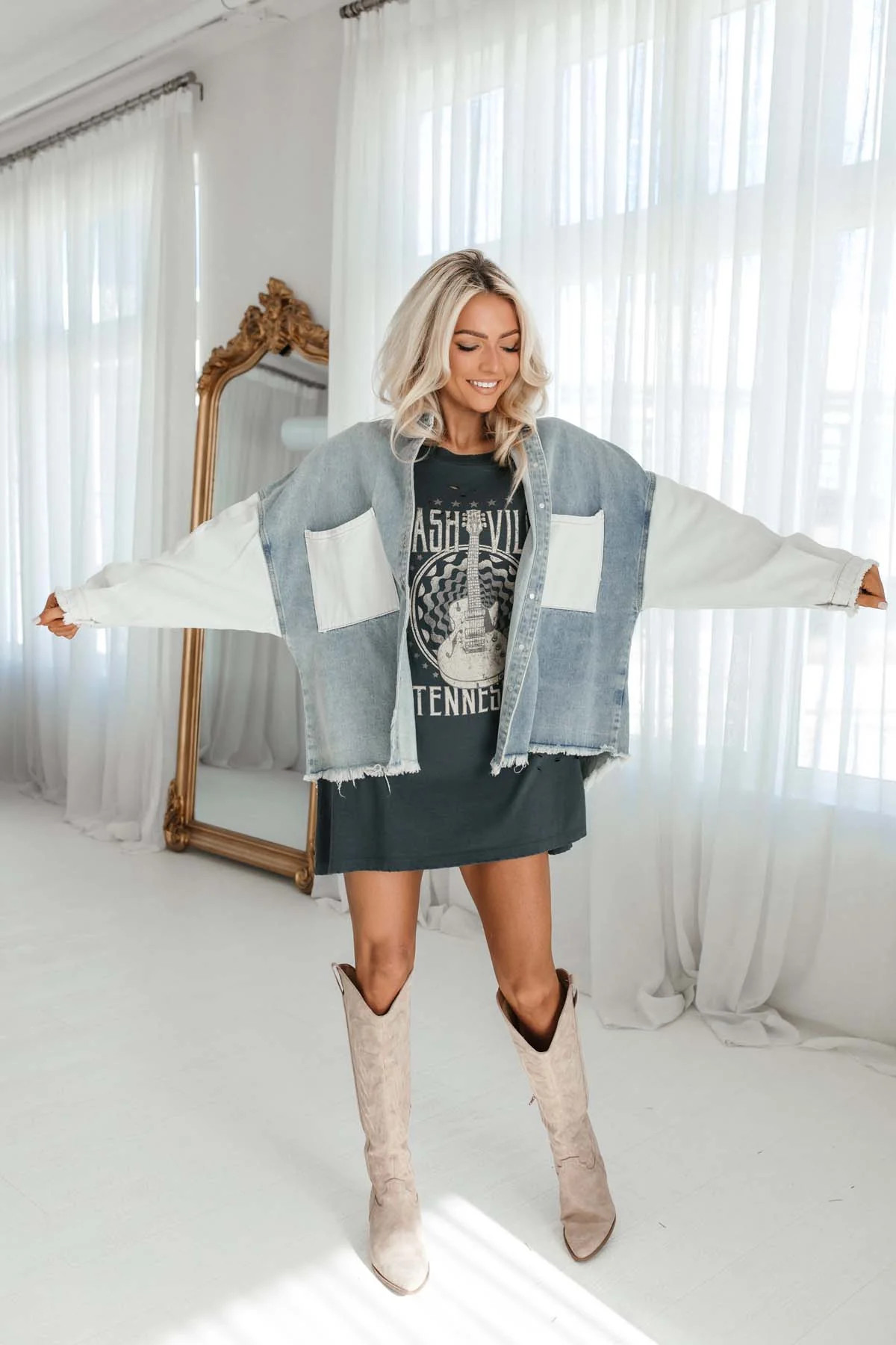 Adele Two-Tone Denim Jacket | The Post