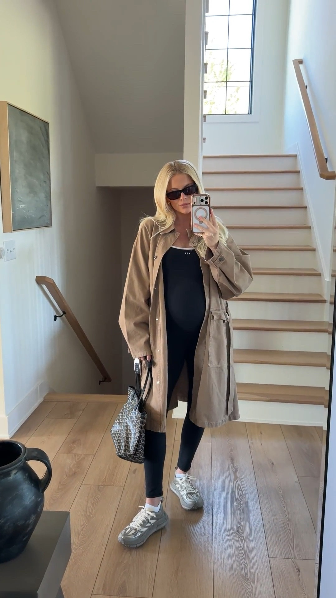 Sized up 2 sizes in romper, xs/s in jacket (oversized fit), true size in shoes! Code KATHLEEN20 for discount on sunnies, earrings, ring! #kathleenpost

Spring transition, spring outfit 2026, bump friendly, maternity look, errands outfit



#LTKBump #LTKdayinmylife #LTKSeasonal