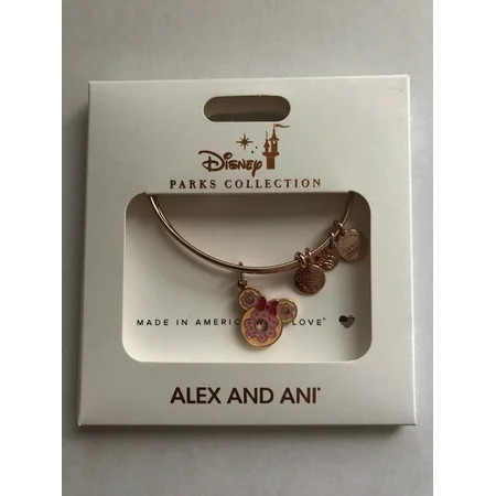 Disney Parks Minnie Donut Snack Food Rose Gold Charm Bracelet Alex & Ani New | Walmart (US)