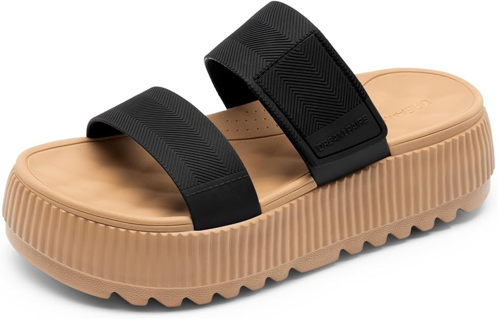 DREAM PAIRS Women's Platform Slip on Adjustable Sandals Lightweight Comfortable Non-Slip Vacation... | Amazon (US)