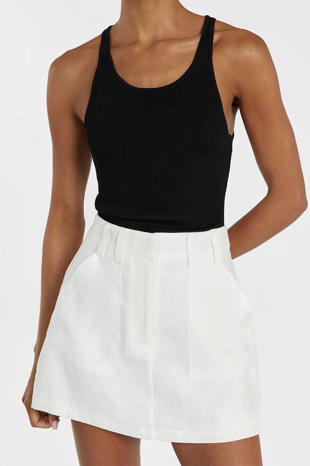 EVA OFF WHITE LINEN SKORT | DISSH