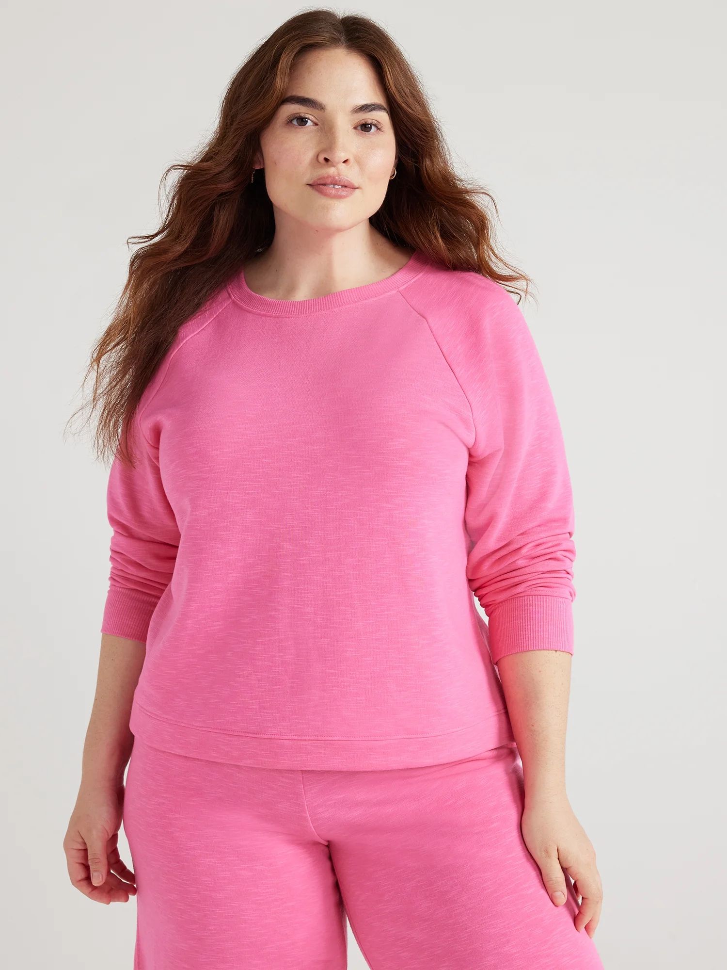 Joyspun Women's Fleece Sleep Top with Long Sleeves, Sizes XS to 3X | Walmart (US)