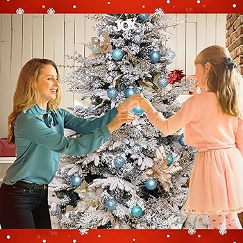 60mm/2.36inch Clear Christmas Ball Ornaments Set, 30ct Blue Christmas Ornaments Transparent Shatt... | Amazon (US)