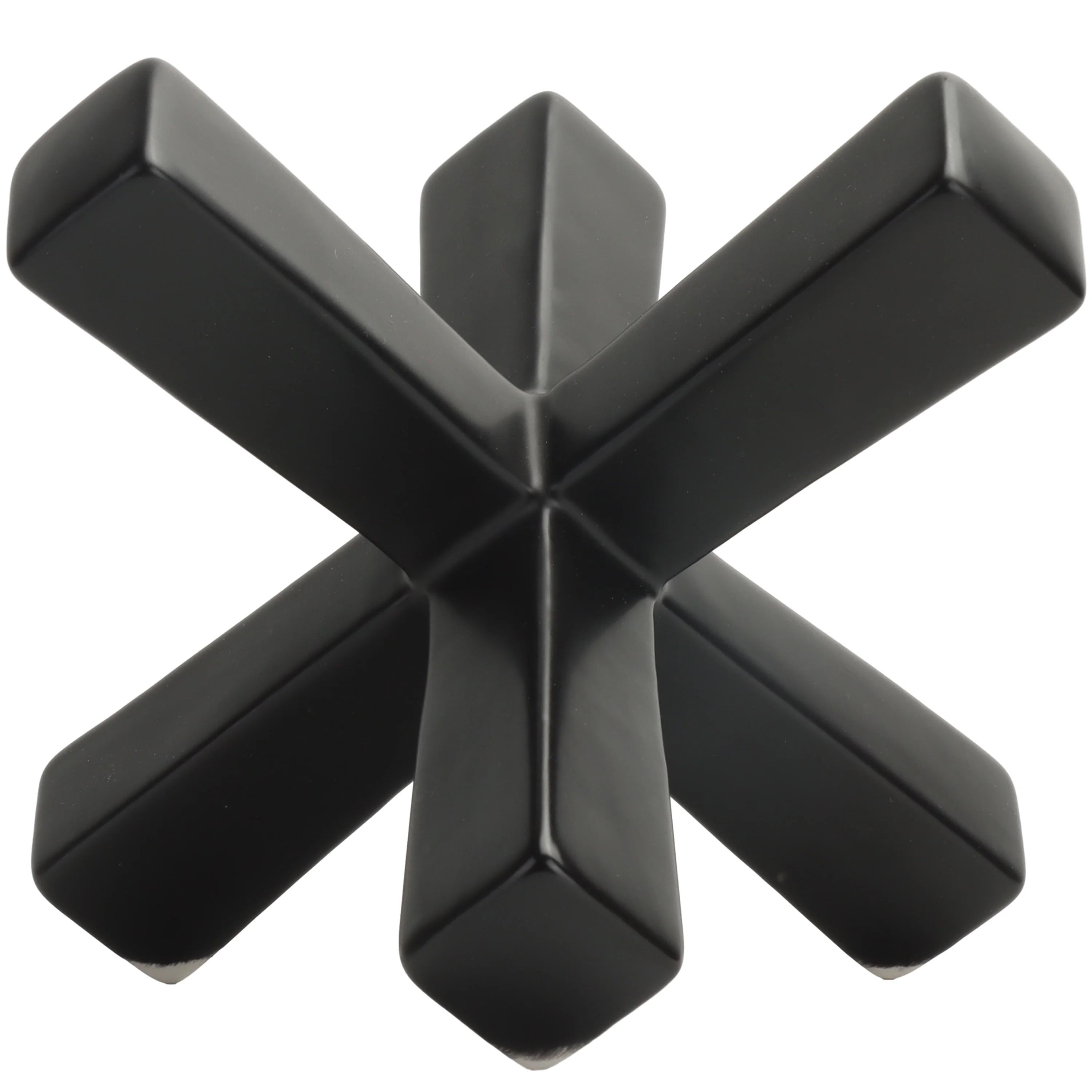 Black Ceramic Indoor Jack Shaped Tabletop Décor with Matte Finish | Walmart (US)