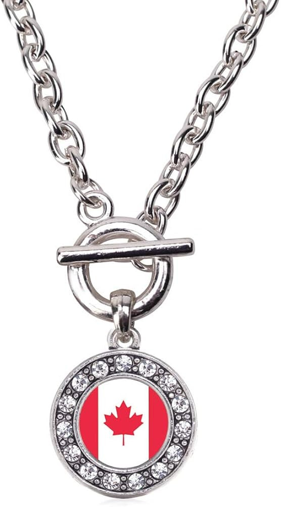 Inspired Silver Silver Circle Charm Necklace with Cubic Zirconia | Amazon (US)