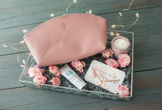 Leather makeup bag Personalized Bridesmaid gift ideas makeup | Etsy | Etsy (US)
