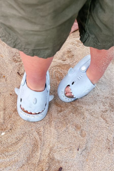 The cutest toddler waterproof shark shoes—perfect for the beach, splash pads or a pool day! | pool essentials | beach must-haves | toddler shoes | toddler boy summer clothes | 

#LTKkids #LTKfamily
