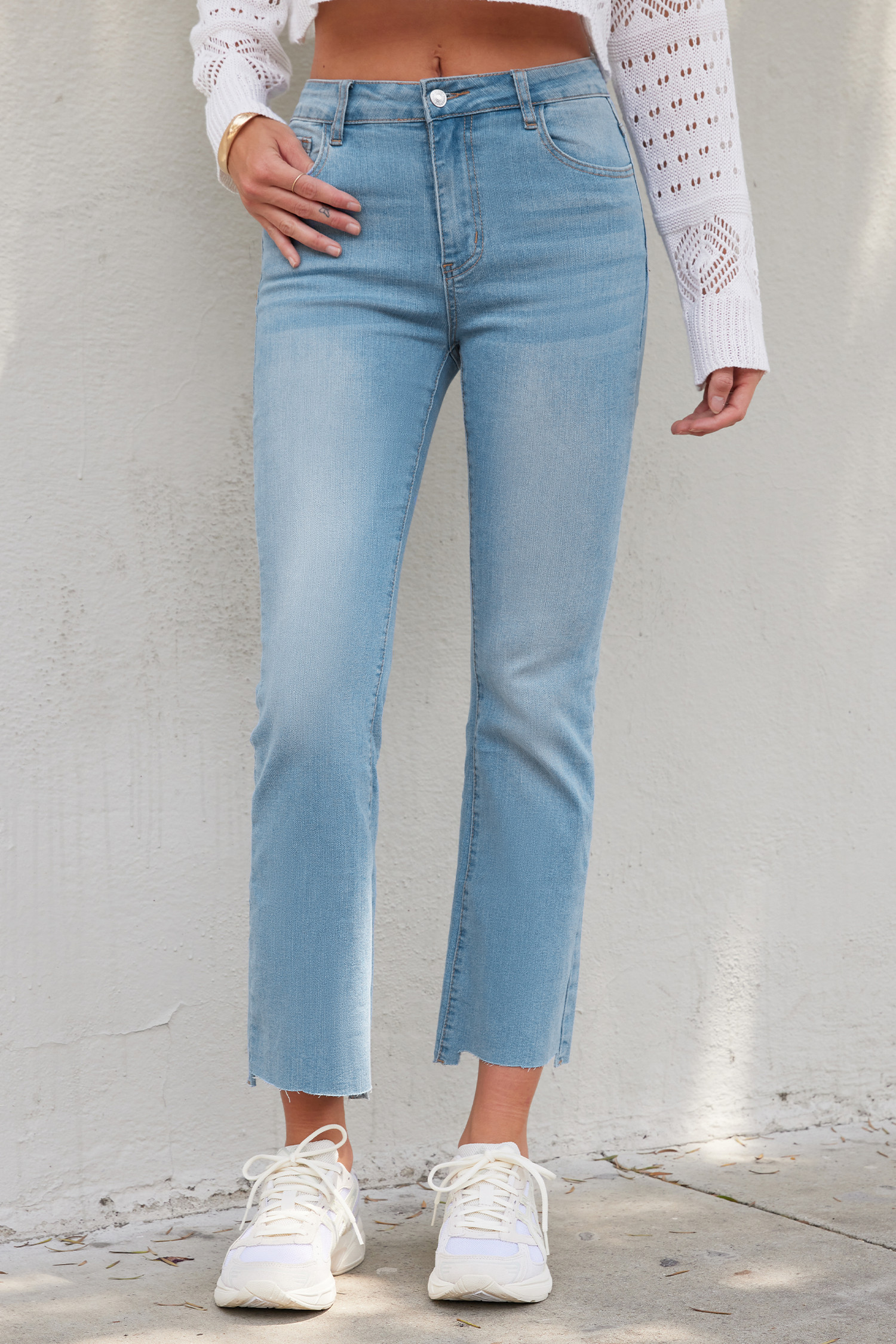 NewStep Hem High-Rise Flare Jeans | Cupshe US