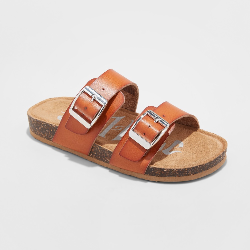 Girls' Mad Love Scarlett Footbed Sandals - Cognac (Red) 1 | Target