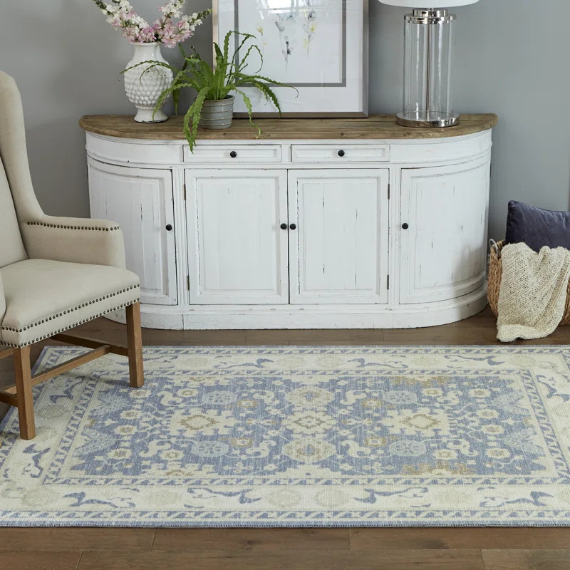 Agapanthus Oriental Light Blue Area Rug | Wayfair Professional