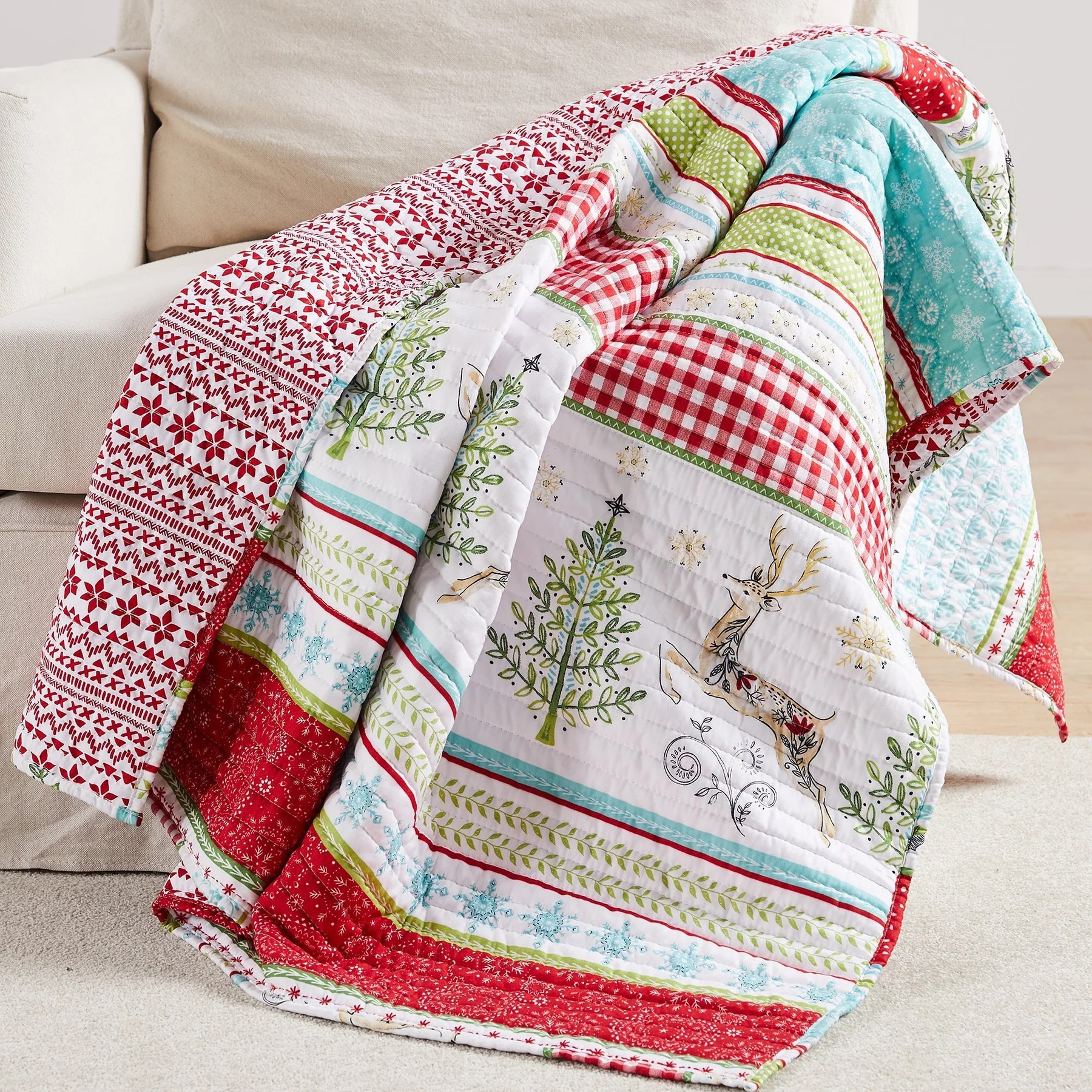 Merry & Bright Comet & Cupid Quilted Throw | Levtex Home