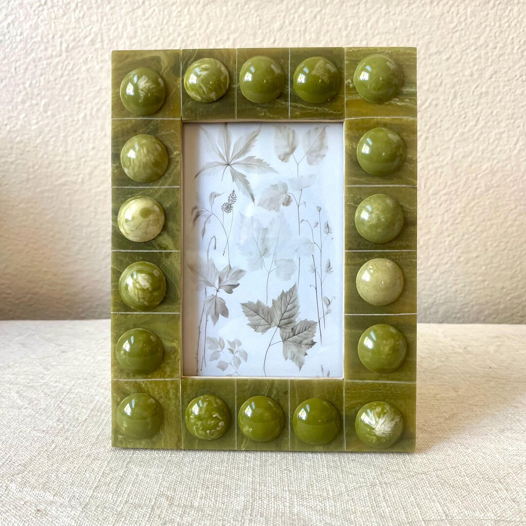 Green Bobbin Resin Picture Frame - Holds 3 1/2"x 5 1/2" Image | Etsy (US)