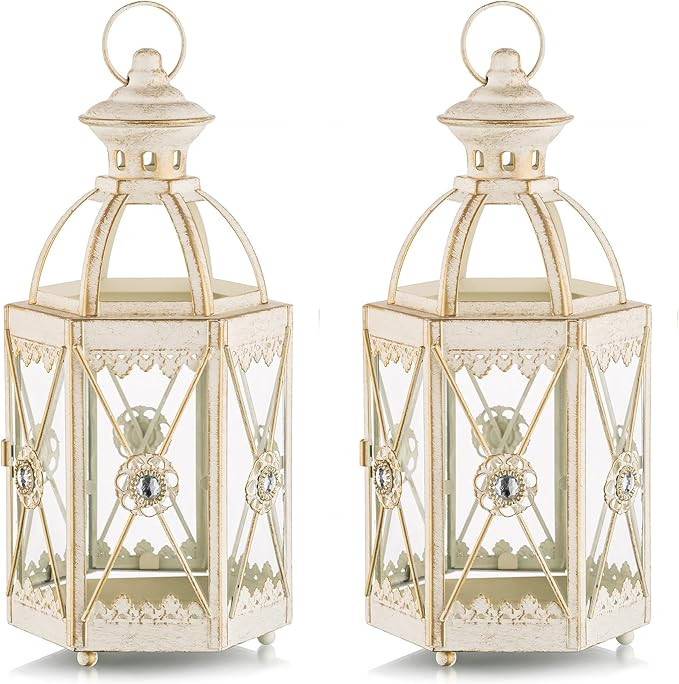 Romadedi Lantern Decorative Farmhouse Antique: Vintage Lanterns Decor Rustic Lanterns Beige for H... | Amazon (US)