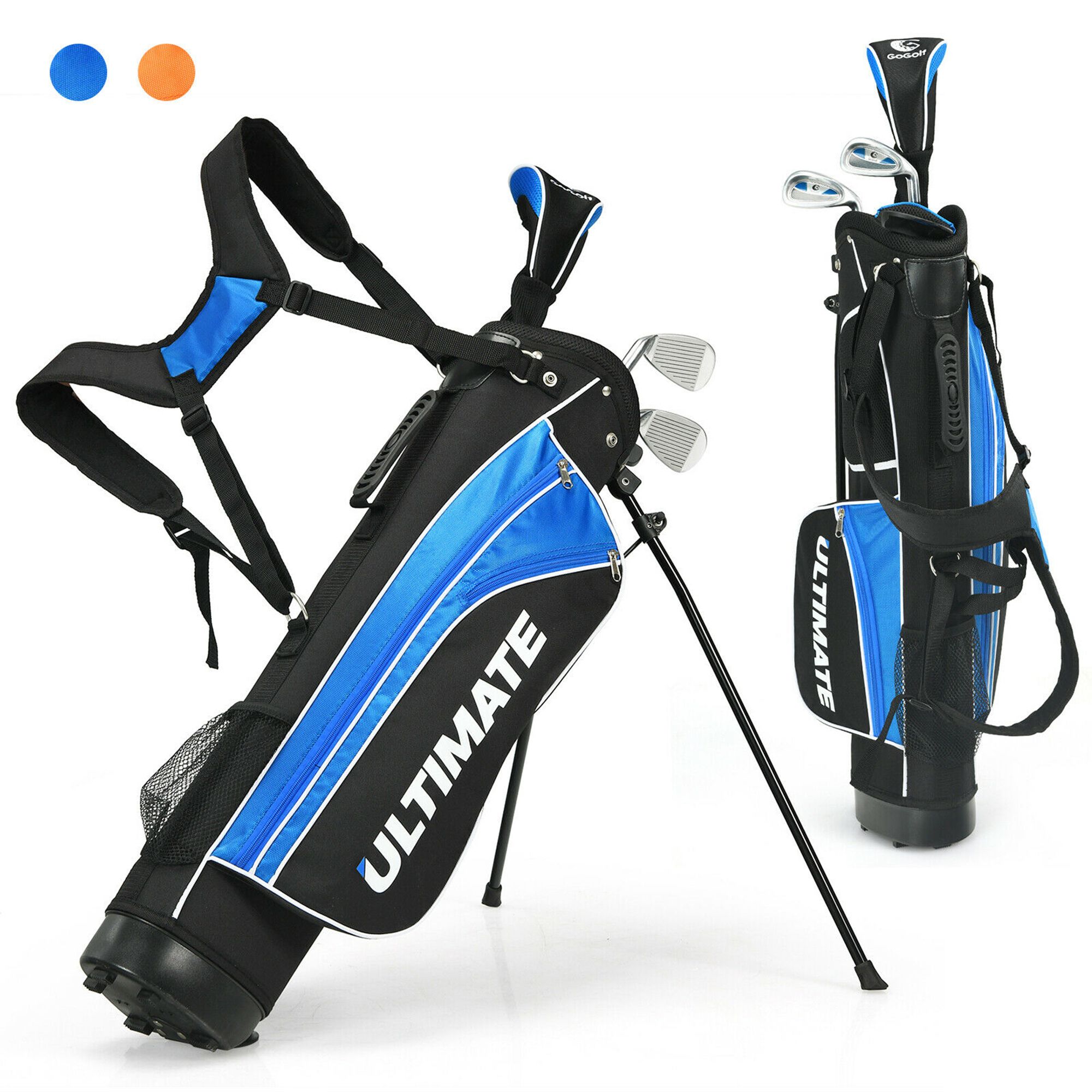 Gymax 31'' Portable Junior Complete Golf Club Set for Kid Age 8+ Set of 5 Blue - Walmart.com | Walmart (US)