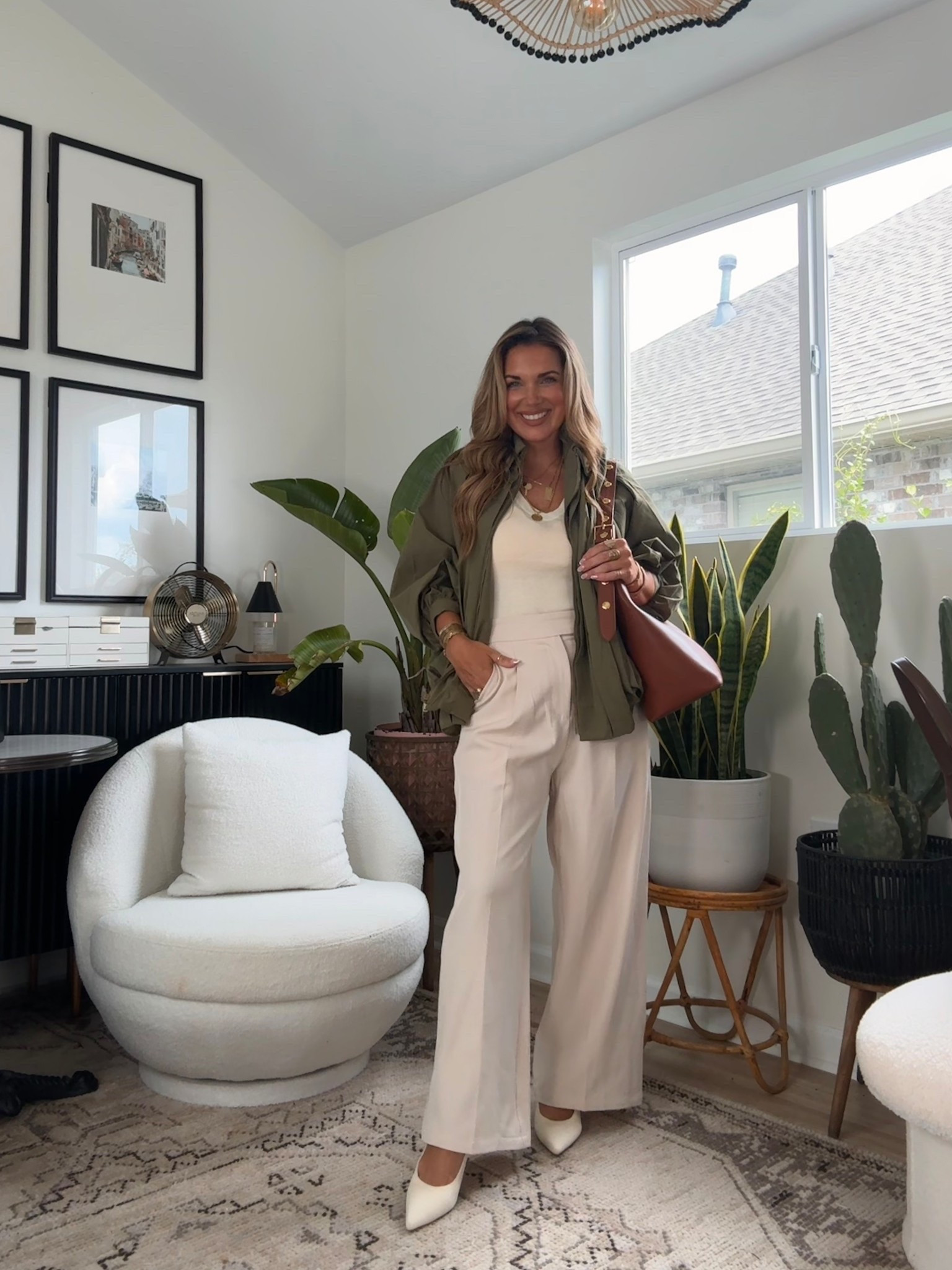 Affordable, closet staples for fall ~ 
styled multiple ways!!!! 
Loving these wrinkle free, trouser pants that have a stretchy waistband in the back!! They are perfect for work or date night. 
Wearing size small petite. 
And, these tops are great to dress up or down. Quality is 10/10 and so SOFT!! 
Fit true to size. Wearing size small. 
Size small in jacket too. 




#LTKSeasonal #LTKOver40 #LTKPetite