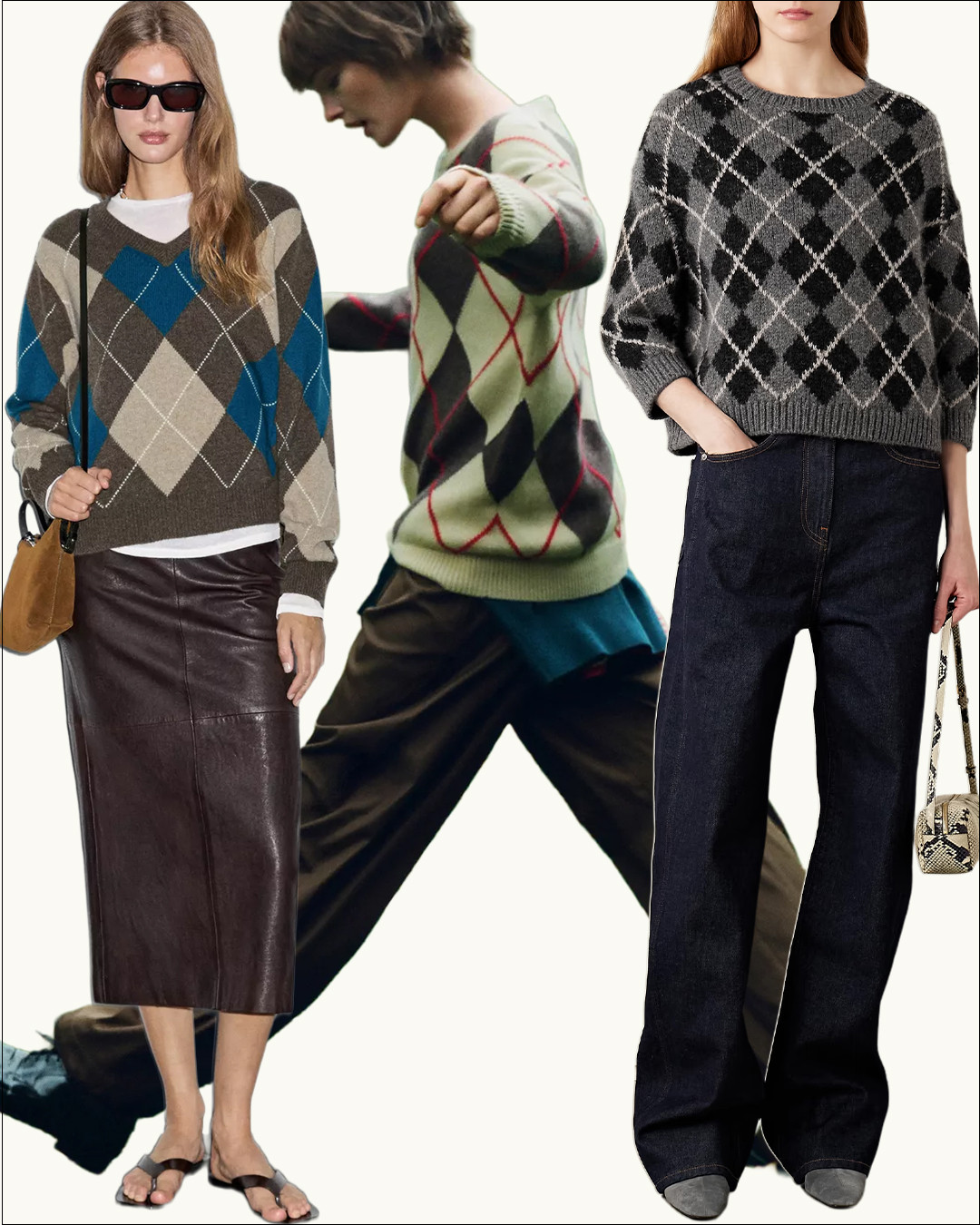 A BIT OF ARGYLE

I’ll end this post with argyle. The diamond motif has caught my eye this season courtesy of the latest iterations in unique colors and playful scale. The runway treatments from Celine, Miu Miu and Khaite prove the pattern’s endless versatility for reinvention. There are a number of references to use as a jumping off point with argyle’s heritage-rich roots and country club prep. A hint of nostalgia is clear. 

 #LTKSeasonal #LTKStyleTip