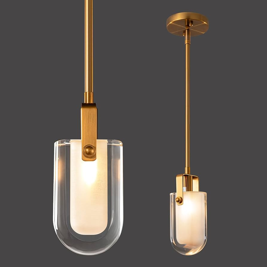 LMQNINE Gold Pendant Light Fixture Pendant Lighting Modern Pendant Light, Mini Crystal Chandelier... | Amazon (US)