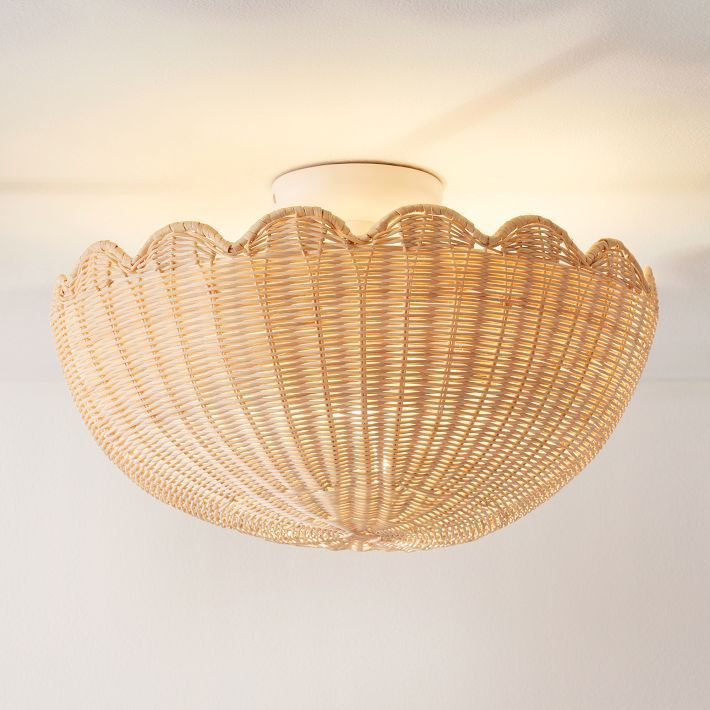 Rattan Bubble Flush Mount (18") | West Elm (US)