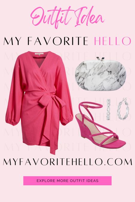 Hot pink outfit, hot pink dress, hot pink heels, date night outfit, date night dress 

#LTKwedding #LTKparties #LTKshoecrush