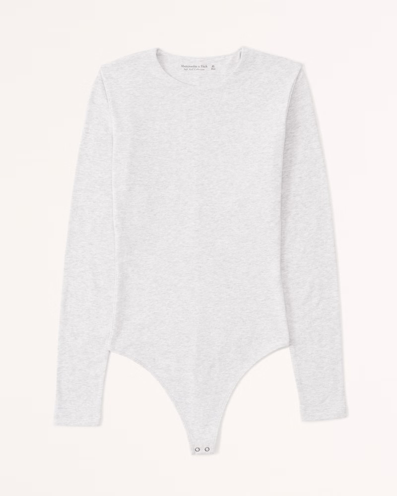 Long-Sleeve Cotton Seamless Fabric Crew Bodysuit | Abercrombie & Fitch (US)