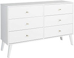 Click for more info about Prepac Milo Mid Century Modern Dresser, 6-Drawer, White