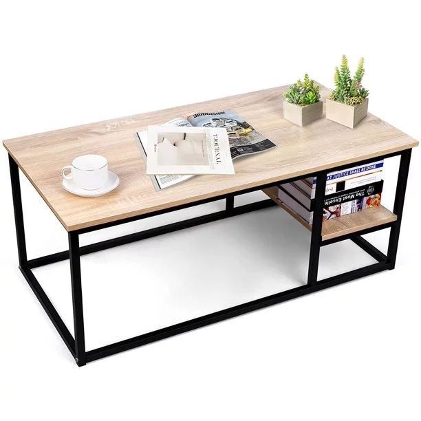 Amzdeal Coffee Table with Shelf, Living Room Table with Storage, 40L x 20.5W x 16.5H inch, Easy A... | Walmart (US)