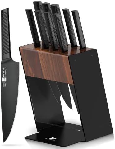 Knife Set , iPUREHOME® Kitchen Knife Set with Block, Professional Dishwasher Safe 12 Pcs High Ca... | Amazon (US)