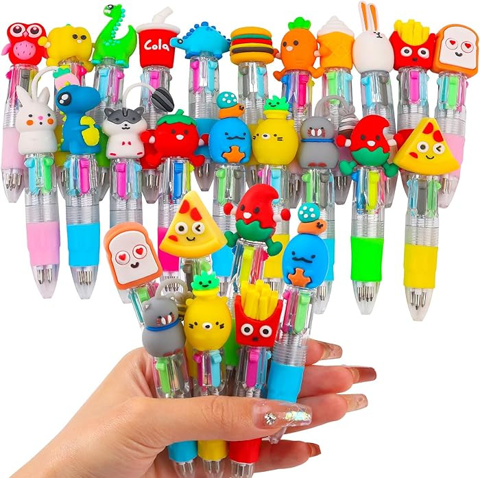 CZWZ 20Pcs Mini Multicolor Pens in One 4-in-1 Cute Pens Bulk for Kids, Fun Kawaii Ballpoint Pens ... | Amazon (US)