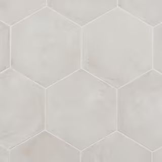 Ivy Hill Tile Dash Bianco 8.5 in. x 9.84 in. Matte Hexagon Porcelain Floor and Wall Tile (12.66 s... | The Home Depot