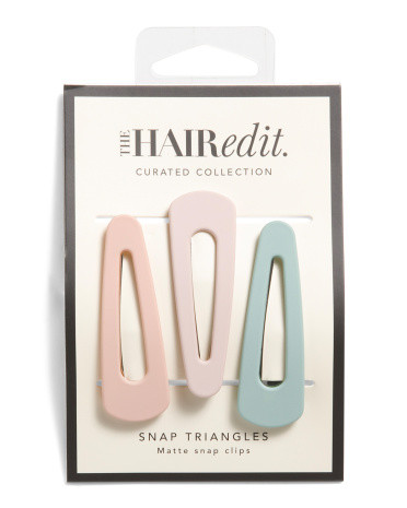 3pk Matte Snap Triangle Hair Clips | Women | Marshalls | Marshalls