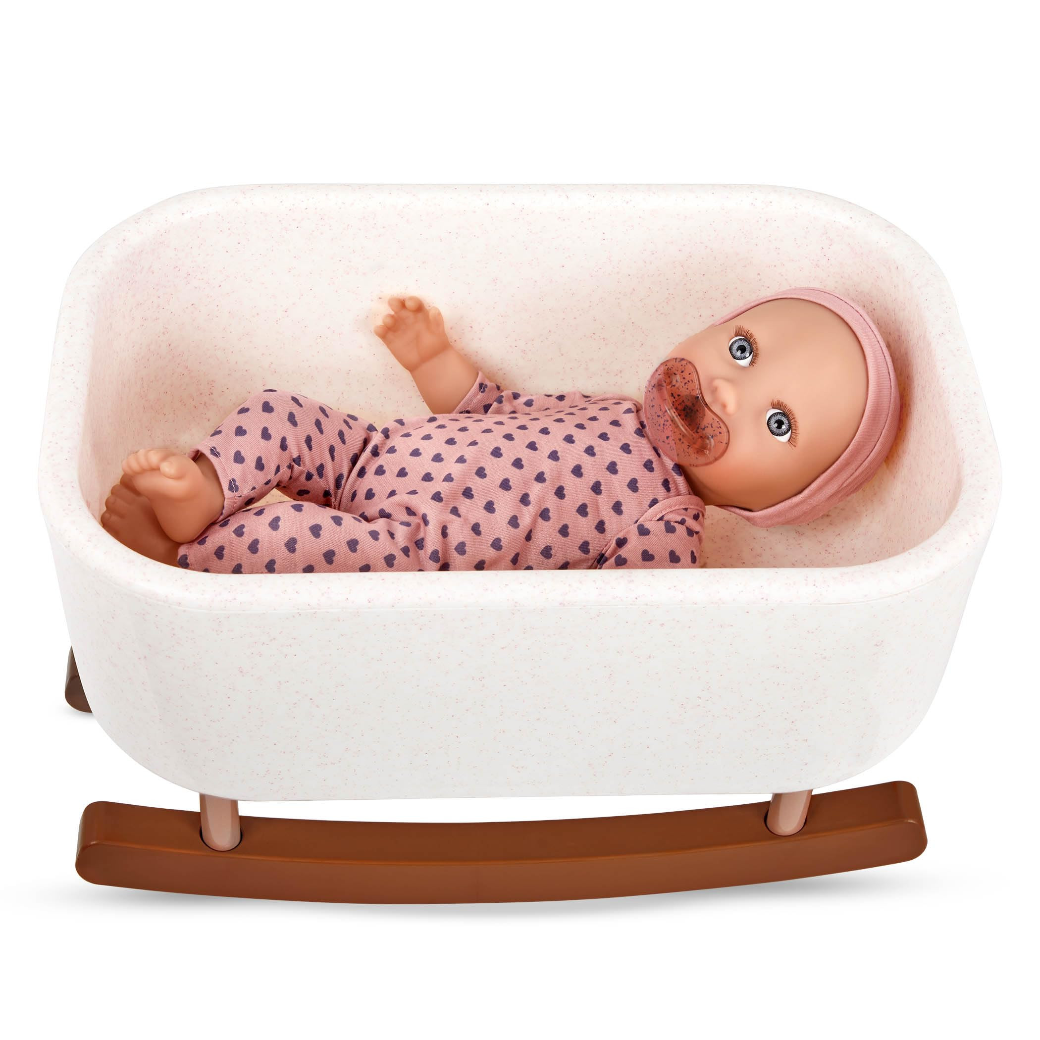 LullaBaby – Rocking Cradle Accessory – 14-inch Realistic Baby Doll – Fair Skin Tone & Gray ... | Amazon (CA)