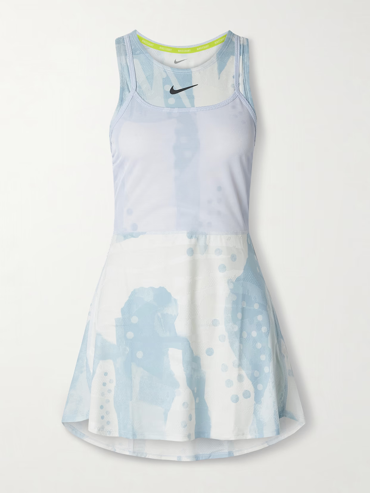 Nike - Slam Printed Dri-fit And Mesh Tennis Dress - Blue | NET-A-PORTER (US)