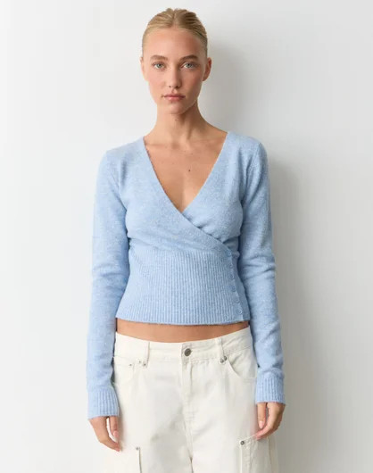 Wrap Knit Long Sleeve Top | Glassons (Australia)