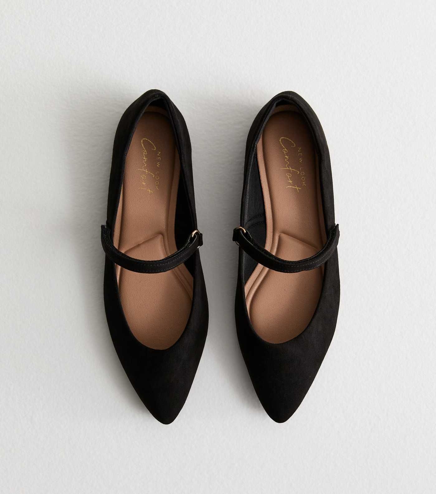 Black Suedette Pointed Ballerina Pumps | New Look | New Look (UK)