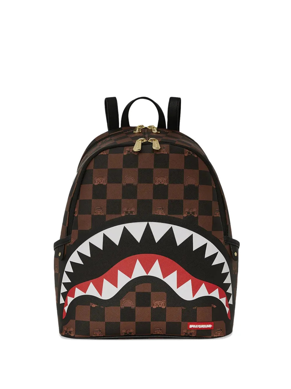 Sprayground Peeking Character Check backpack - Brown | Farfetch Global