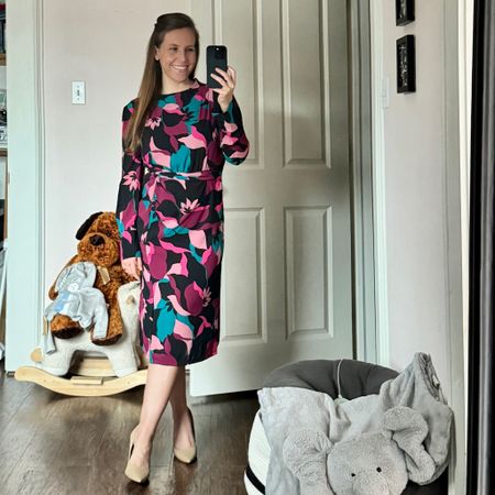 Easter dresses with all the colors! Wearing a size 4 in floral midi dress.

#LTKbump #LTKstyletip #LTKworkwear