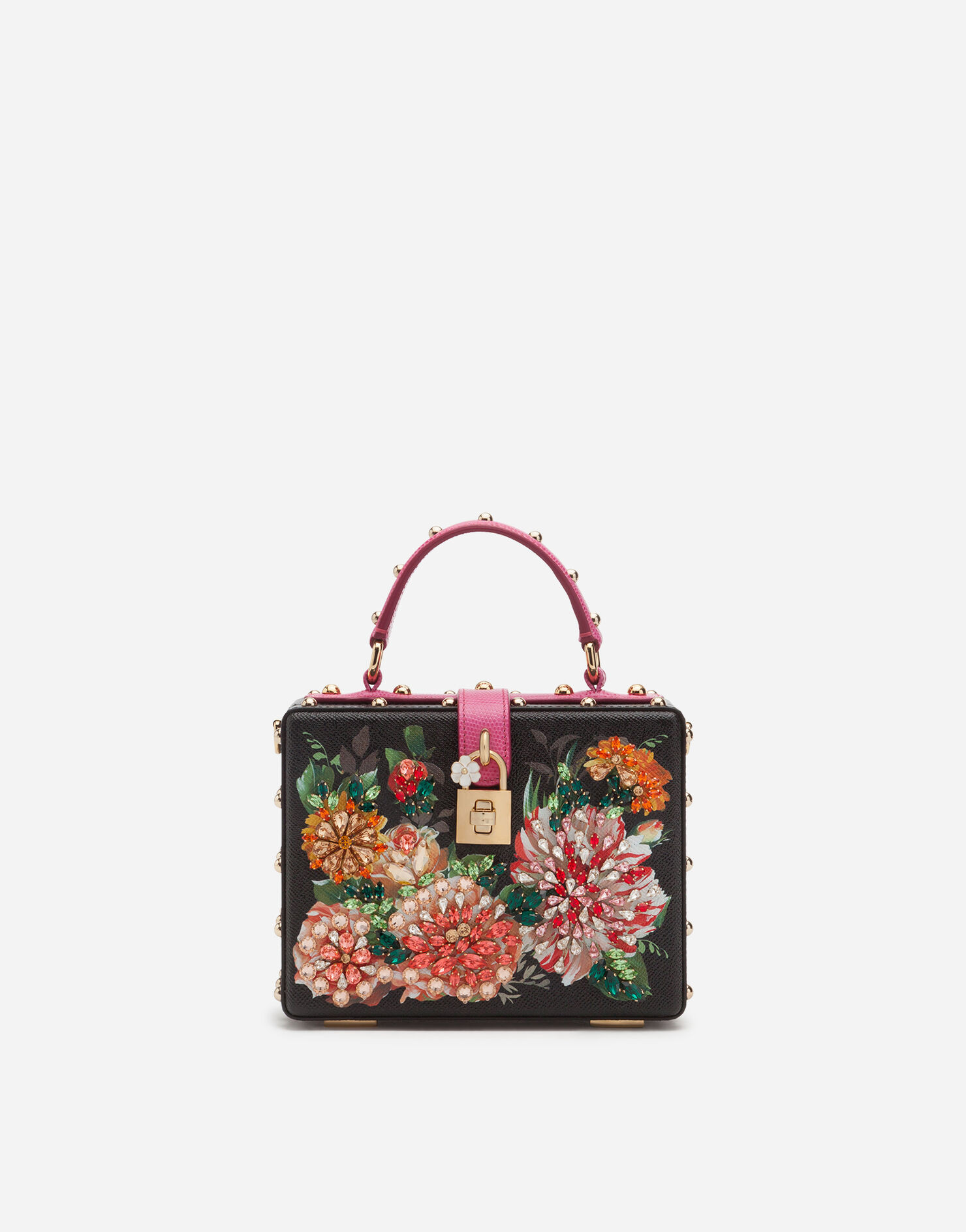 Dolce Box bag in printed dauphine calfskin with embroidery | Dolce & Gabbana US