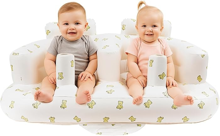 EKEPE Baby Inflatable Seat for Twins Babies 3 Month and Up, Side-by-Side Double Inflatable Floor ... | Amazon (US)