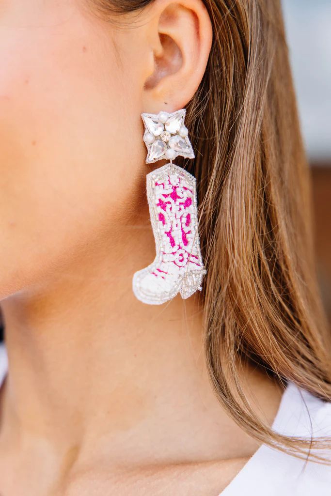 Made For Walking Pink Beaded Boot Earrings | The Mint Julep Boutique