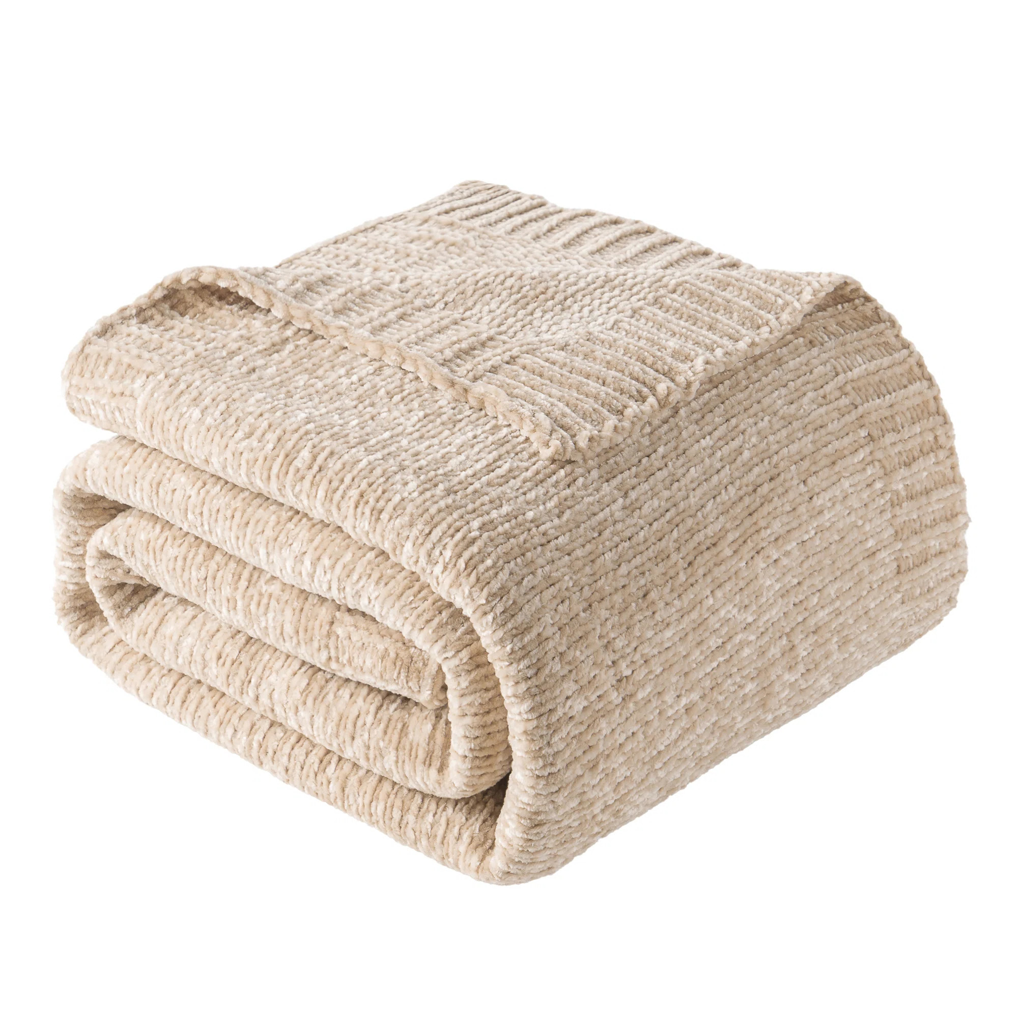 Chenille Knit Throw Blanket for Couch, Cozy Throw Blanket for Home Decor Sofa Chair, 51"x67" | Wayfair North America