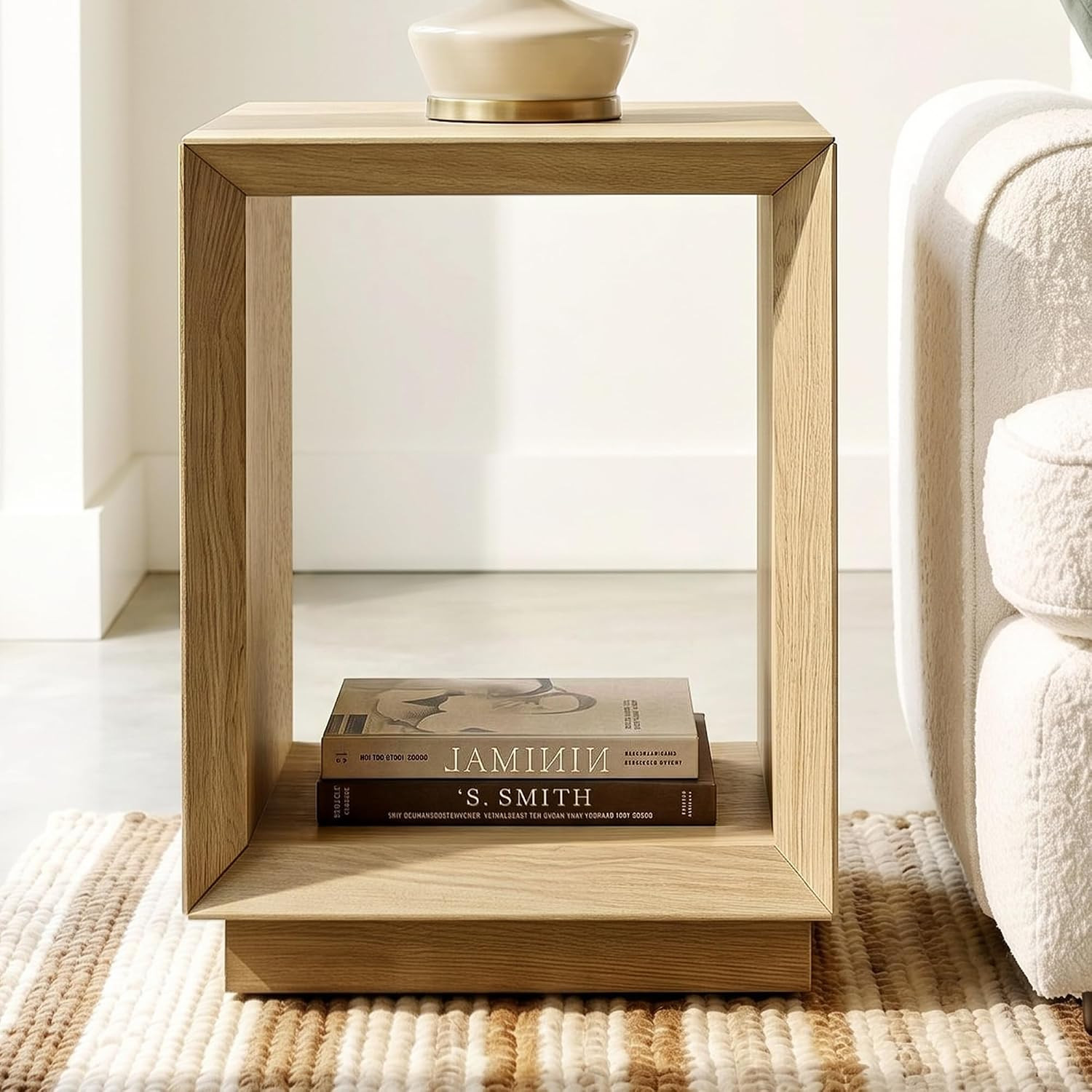 ModernMate End Table with Charging Station, 2-Tier Side Table with Open Storage, Wood Nightstand with USB Ports & Outlets, Modern Bedside Table for Bedroom Living Room, Easy Assembly, Natural Wood | Amazon (US)