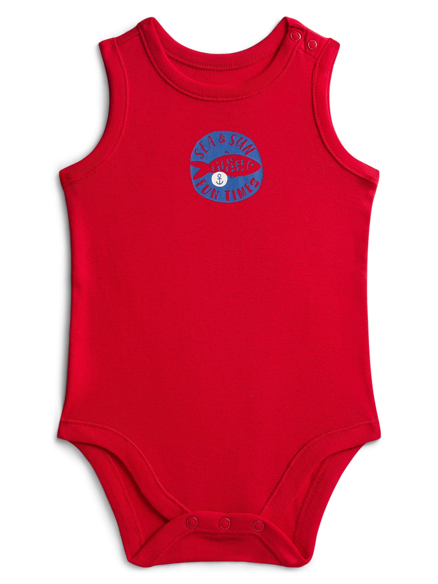 Wonder Nation Baby Boy Tank Bodysuit, Sizes 0-24 Months | Walmart (US)