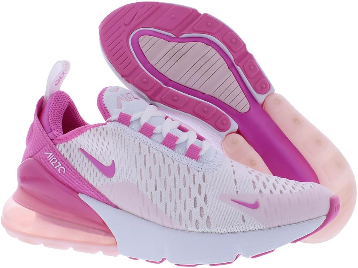Nike Air Max 270 Big Kids' Shoes (FZ4116-100, White/Pink Foam/Playful Pink) | Amazon (US)
