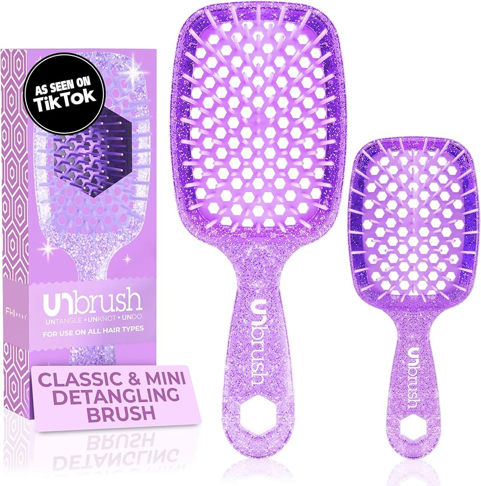 FHI Heat - UNbrush Detangling Brush Combo Pack \u2014 Original & Mini UNbrush Hairbrush for All W... | Amazon (US)