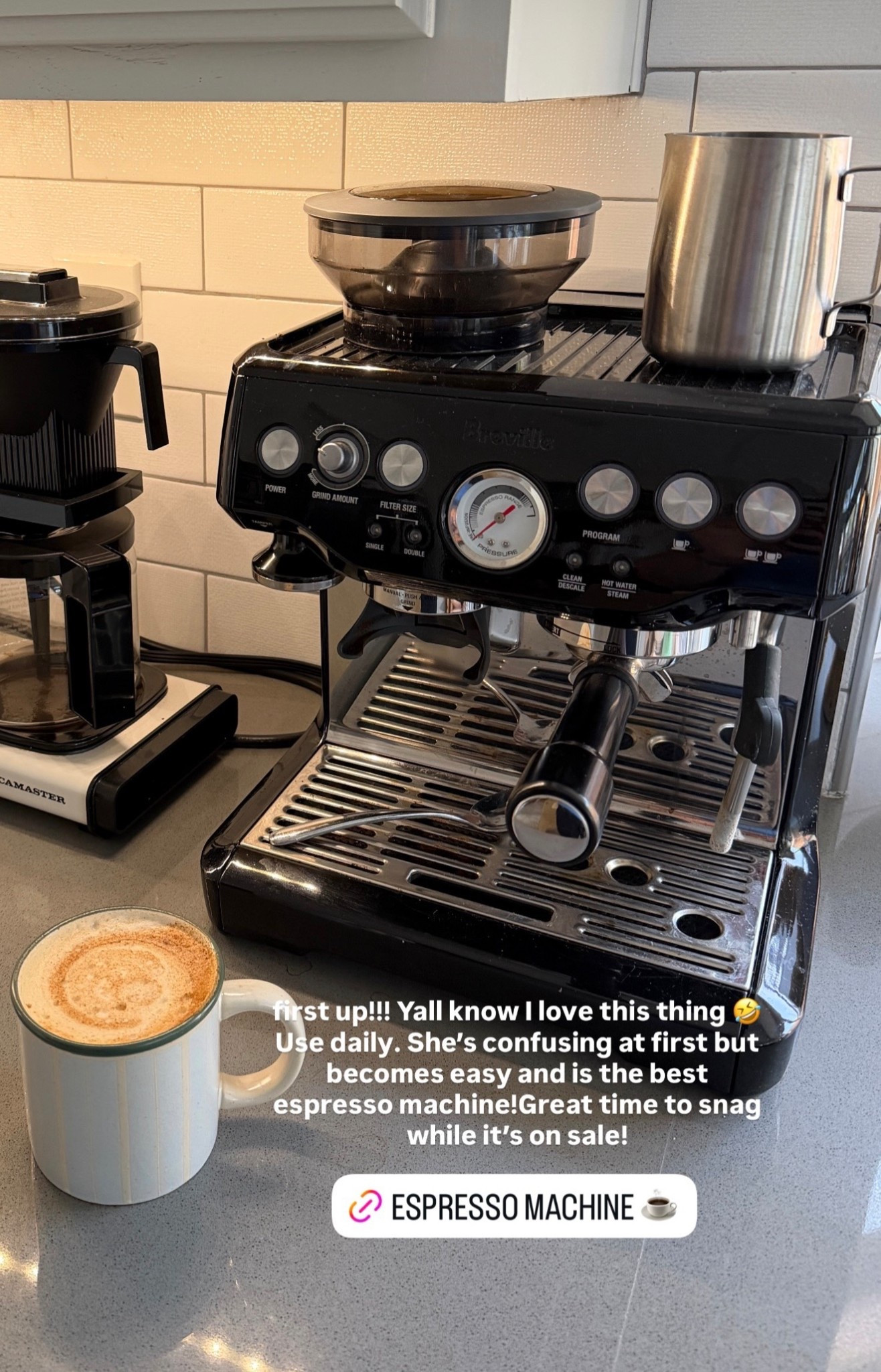 AMAZON BIG SPRING SALE || Upgrade your morning coffee routine with this espresso machine! Snag it while it's on sale!

amazon big spring sale, breville espresso machine, coffee bar setup, kitchen appliance sale, home espresso maker, at home latte machine, coffee lover must haves, amazon kitchen finds, espresso machine deal, countertop coffee station 

#LTKHome